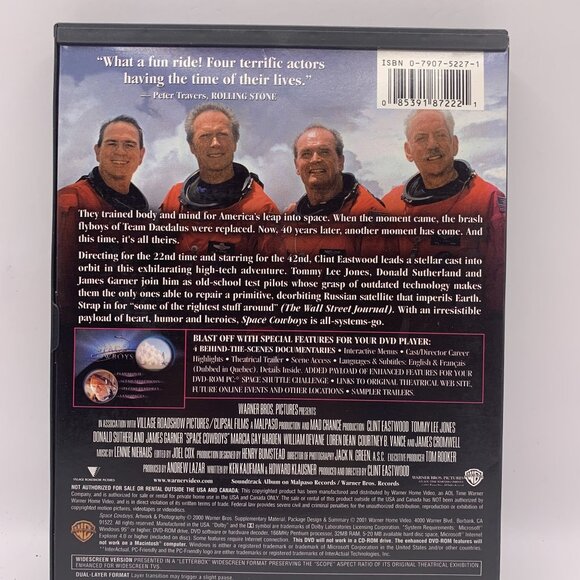 Space Cowboys DVD Movie Rated PG-13 Widescreen Warner Bros. Pictures - Picture 2 of 3